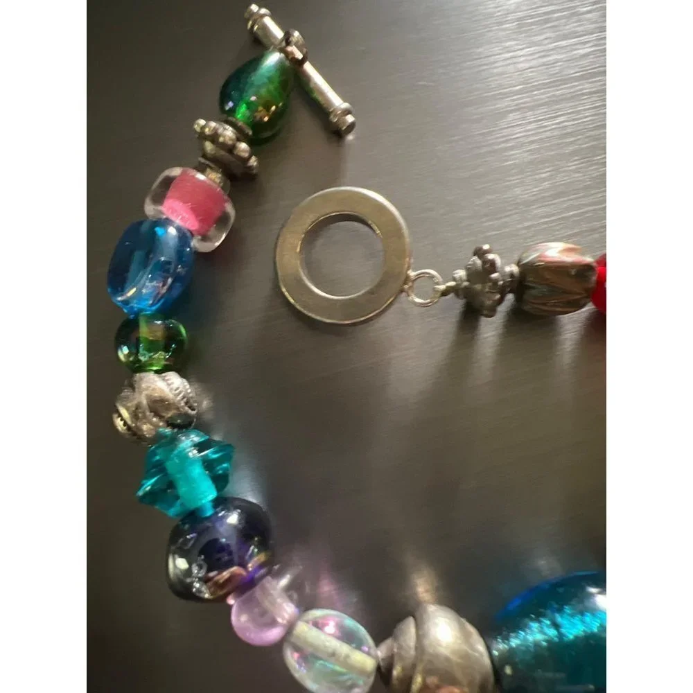Artisan Glass Bead Toggle Bracelet — 7”